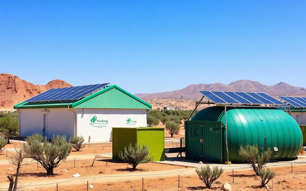 Integrated solar and biogas poultry farm in Morocco with rooftop PV and green biogas digester dome